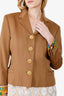 Versace Brown Wool Gold Button Jacket Estimated Size M