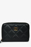 Pre-Loved Chanel™ 2022+ Black Lambskin Leather Quilted CC Compact Zip Wallet