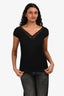 Maje Black Knit Ribbed Lace Neckline Top Size 3