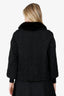 Vintage Black Persian Lamb Jacket With Mink Collar Estimated Size M