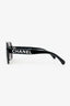Pre-Loved Chanel™ Black Frame Logo Polarized Square Sunglasses