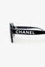 Pre-Loved Chanel™ Black Frame Logo Polarized Square Sunglasses