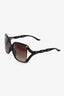 Gucci Dark Purple Havana Acetate Bamboo Effect Sunglasses