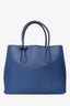 Prada Blue Saffiano Cuir Medium Double Tote