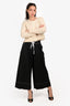 Alexander Wang Black/White Tie-Up Wide Leg Trousers Size 4