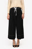 Alexander Wang Black/White Tie-Up Wide Leg Trousers Size 4