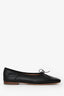 Mansur Gavriel Black Leather Square Toe Ballerina Flats Size 40