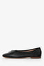 Mansur Gavriel Black Leather Square Toe Ballerina Flats Size 40