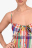 Area Multicolor Plaid Checked Wool Crystal Detail Mini Dress Size 6