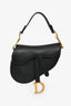 Christian Dior 2021 Black Leather Small Saddle Bag