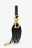Christian Dior 2021 Black Leather Small Saddle Bag