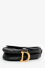 Christian Dior 2021 Black Leather Small Saddle Bag