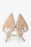 Jimmy Choo Ivory Satin Crystal Embellished 'Saeda 100' Pumps Size 37