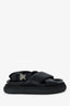 Moncler Black Leather Cross Strap Sandals Size 37