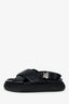 Moncler Black Leather Cross Strap Sandals Size 37