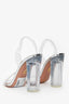 Aquazzura So Nude Plexi Block Sandals 105 Size 37