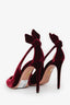 Aquazzura Burgundy Velvet Bow Tie Pumps 105 Size 38