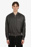 Dior 2019 Grey 'Dior Flowers' Logo Saddle Pocket Bomber Jacket Size 52 Mens