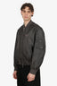Dior 2019 Grey 'Dior Flowers' Logo Saddle Pocket Bomber Jacket Size 52 Mens