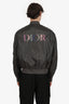 Dior 2019 Grey 'Dior Flowers' Logo Saddle Pocket Bomber Jacket Size 52 Mens