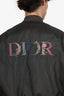 Dior 2019 Grey 'Dior Flowers' Logo Saddle Pocket Bomber Jacket Size 52 Mens