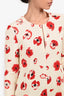 Proenza Schouler Cream/Red Floral Long Sleeve Top Size 2