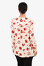 Proenza Schouler Cream/Red Floral Long Sleeve Top Size 2