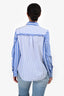 Derek Lam 10 Crosby White/Blue Striped Ruffled Detail Button Down Size S