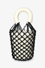 Staud Cream/Black Moreau Net Bucket Bag