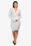 Balmain White/Black Bodycon Midi Dress Size 38