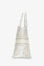 Christian Dior 2022 Metallic & White Canvas Medium Book Tote