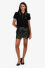 Balmain Black Lambskin Mini Skirt Size 36