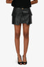 Balmain Black Lambskin Mini Skirt Size 36