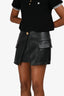 Balmain Black Lambskin Mini Skirt Size 36