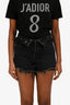 Alexander Wang Grey Wash Denim Distressed Fold Over Shorts Size 26