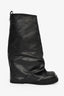 The Attico Black Leather 'Robin' Combat Boots Size 38