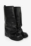 The Attico Black Leather 'Robin' Combat Boots Size 38