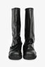 The Attico Black Leather 'Robin' Combat Boots Size 38