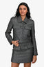 Self-Portrait Black/Metallic Bouclé Crystal Embellished Buttoned Jacket Size 2