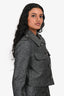 Self-Portrait Black/Metallic Bouclé Crystal Embellished Buttoned Jacket Size 2