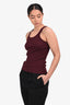 Dorothee Schumacher Burgundy Ribbed Cotton Crystal Embellished Tank Top Est. Size S