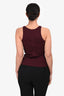 Dorothee Schumacher Burgundy Ribbed Cotton Crystal Embellished Tank Top Est. Size S