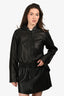Lorena Antoniazzi Black Leather Bomber Jacket Size 42