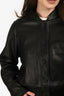 Lorena Antoniazzi Black Leather Bomber Jacket Size 42