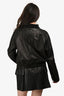 Lorena Antoniazzi Black Leather Bomber Jacket Size 42