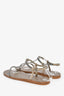 Brunello Cucinelli Brown Beaded T Strap Sandals Size 36