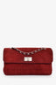 Pre-Loved Chanel™ 2000/2002 Burgundy Suede 2.55 'Choco Bar' Reissue Shoulder Bag