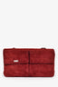 Pre-Loved Chanel™ 2000/2002 Burgundy Suede 2.55 'Choco Bar' Reissue Shoulder Bag