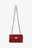 Pre-Loved Chanel™ 2000/2002 Burgundy Suede 2.55 'Choco Bar' Reissue Shoulder Bag
