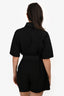 Hermès Black Cotton Belted Romper Size 34